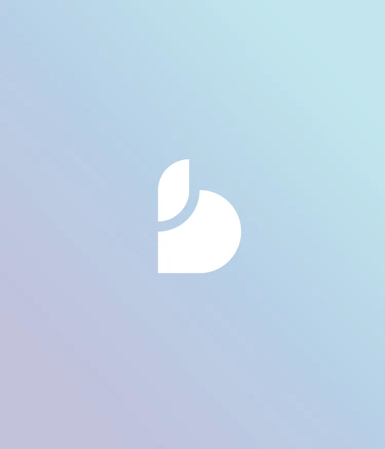 Blueforte Unternehmens-Logo mit der Bildmarke auf dem hellen Signature Gradient der Marke