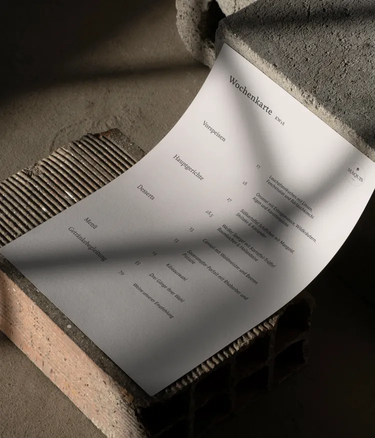 Wochenkarte im Maquis: Saisonale Highlights der Woche.